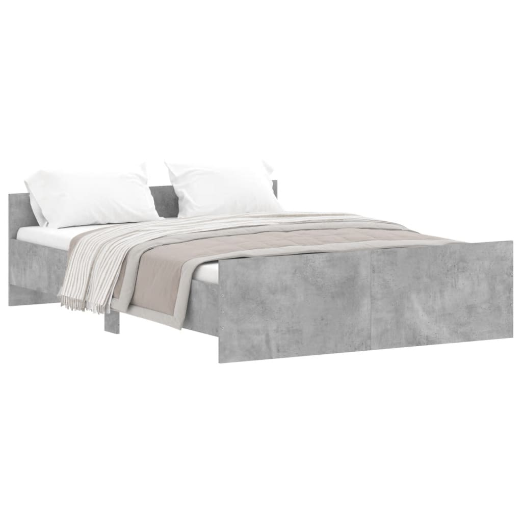 betonszürke ágykeret fej- és lábtámlával 140 x 190 cm (3203785)