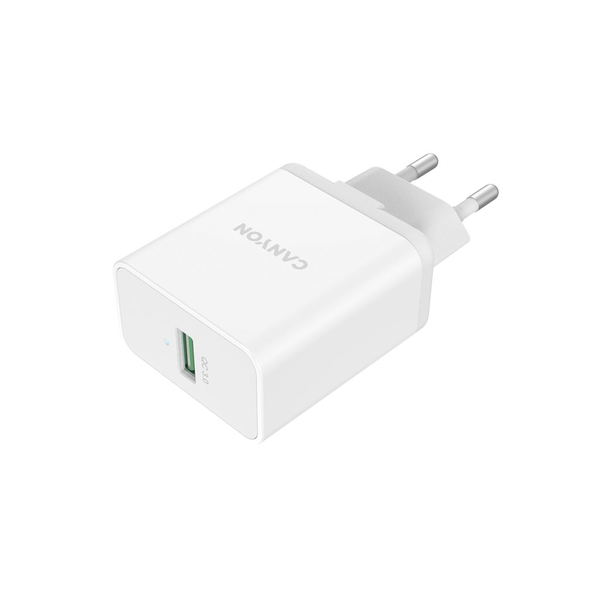 Canyon мрежово зарядно 1xUSB A 24W Quick Charge 3.0 бял