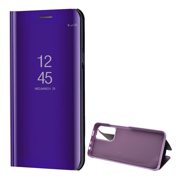 Tok álló (aktív FLIP, oldalra nyíló, asztali tartó funkció, tükrös felület, Mirror View Case) LILA [Xiaomi Redmi Note 11 Pro] (5996591116136)