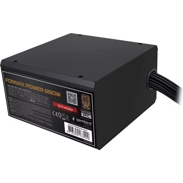Napájecí zdroj Gembird FORNAX 650 W 80 PLUS Bronze