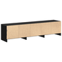 Cabinet TV cu LED Stejar Negru 162.5x34x40 cm Lemn prelucrat