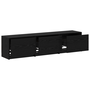 Cabinet TV cu LED Stejar Negru 162.5x34x40 cm Lemn prelucrat