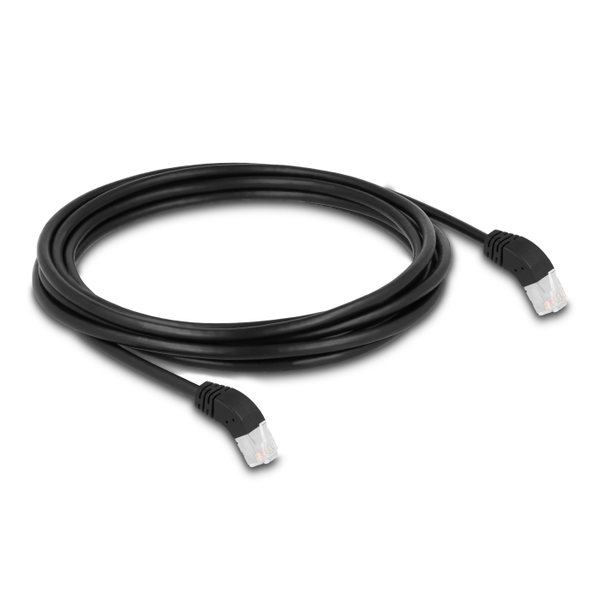 Delock RJ45 hálózati kábel Cat.6A S/FTP 45  fokban felfelé hajló 3 m fekete (80271)
