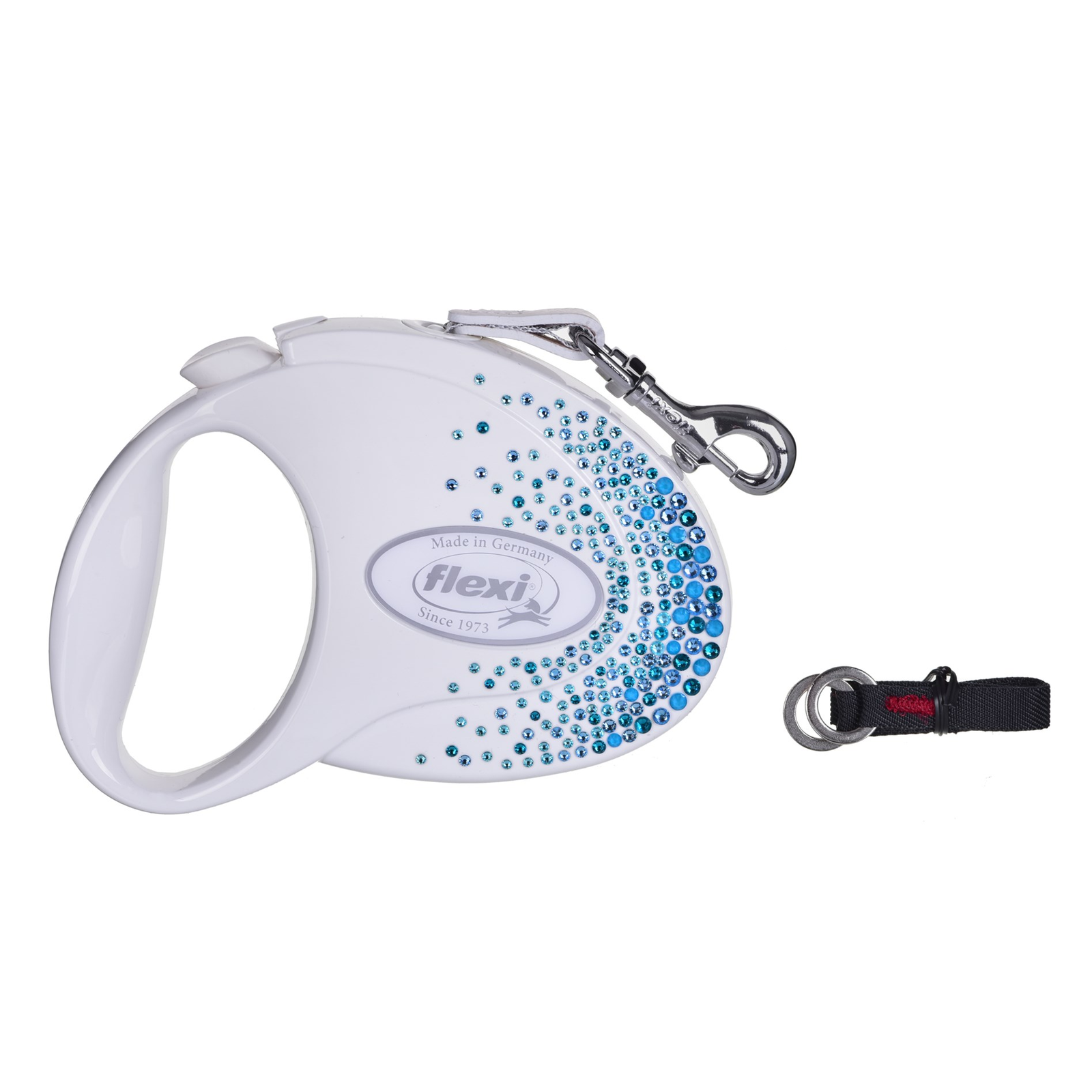 Flexi Glam Splash M/5m Csévélő szalagos kutyapóráz - Kék/Fehér (FL-2212)