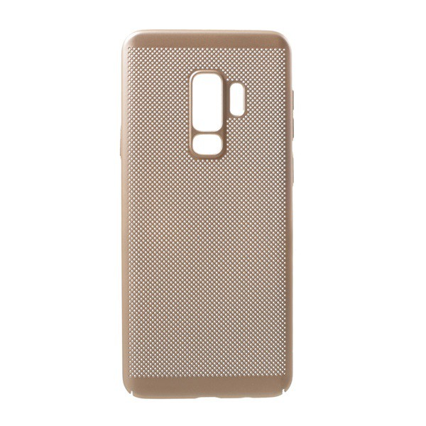 Műanyag telefonvédő (gumírozott, lyukacsos minta) ARANY [Samsung Galaxy S9 Plus (SM-G965)] (5996457749546)