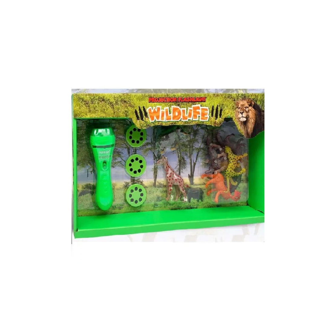 Projektoros LED zseblámpa állatfigurákkal - Vadállatok (32)