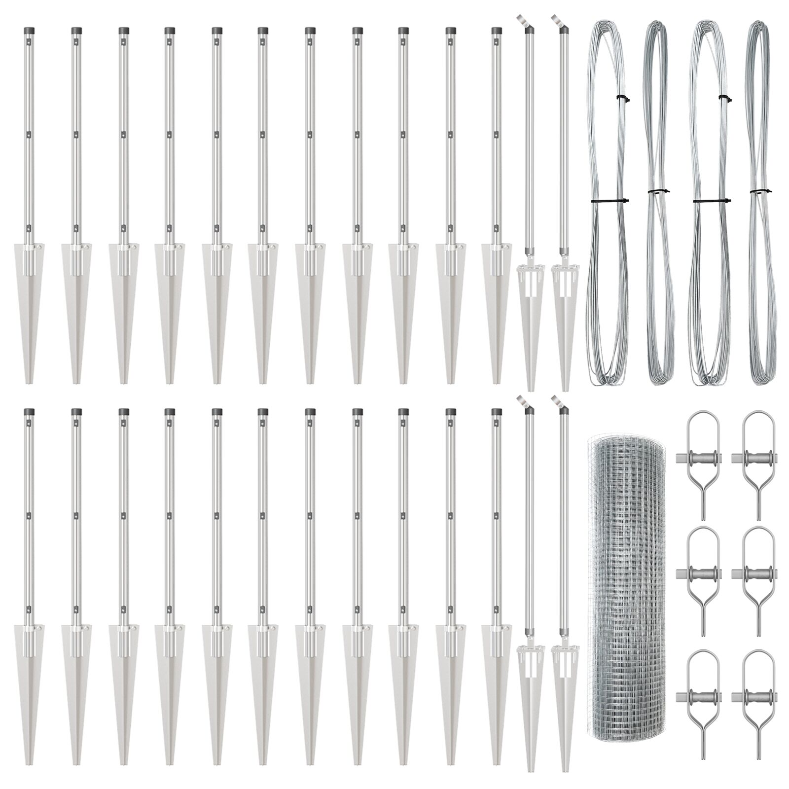 horganyzott drótkerítés 13 szegezett oszloppal 0.6x50 m horganyzott acél (3351989)