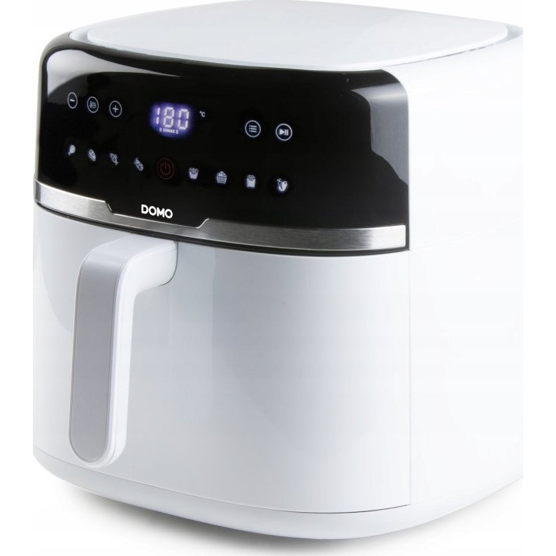 DOMO DO1148FR Forrólevegős fritőz 8 l Túlhevülés elleni védelem, Időzítő funkció, Kijelzővel, Tapadásmentes bevonat Fehér (DO1148FR)
