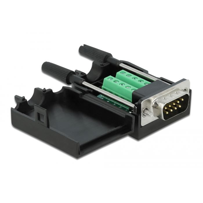 Delock Sub-D 9 tűs adapter apa - 10 tűs kapocstest házzal (66232) (DL66232)