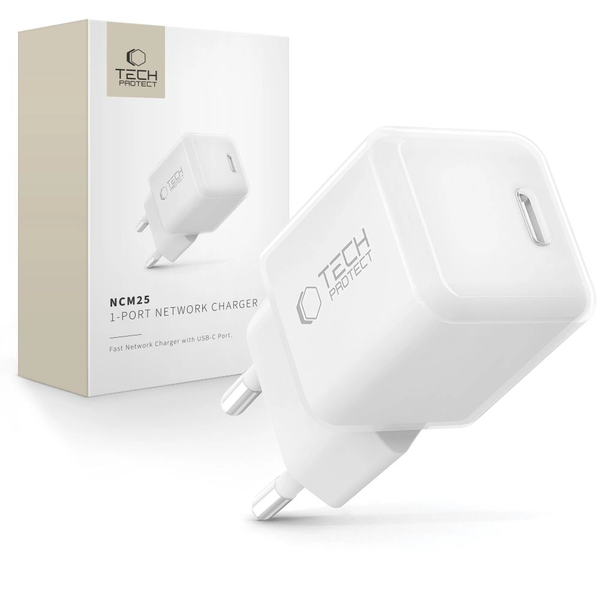 RÝCHLA SIEŤOVÁ NABÍJAČKA NAPÁJACÍ ADAPTÉR 1-PORT USB-C TYPE-C PD-25W