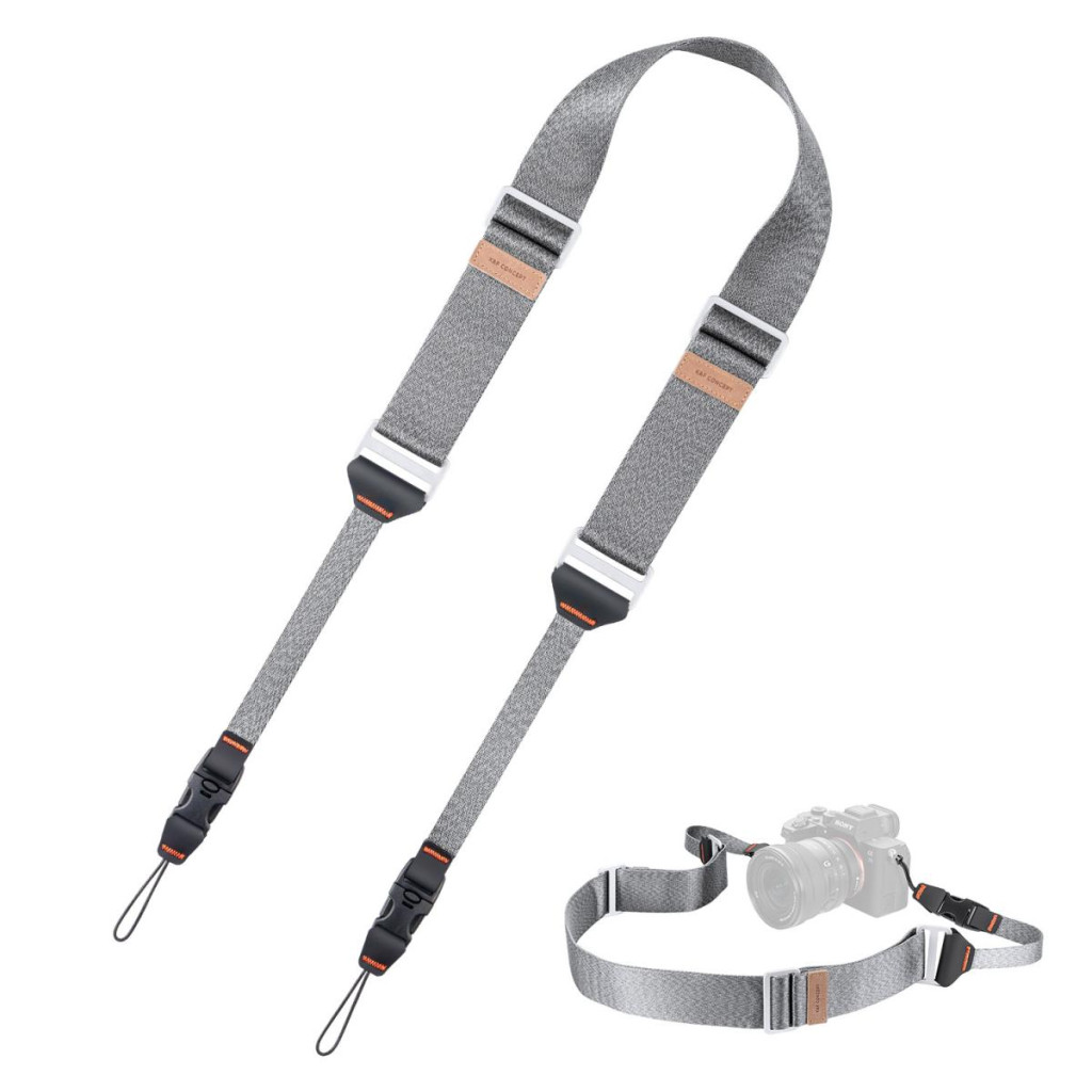 K-F CONCEPT Lapos nyakpánt gyorskioldó csattal 4.5cm x 100-145cm szürke