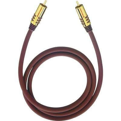 RCA audio kábel, 1x RCA dugó - 1x RCA dugó, 5 m, aranyozott, bordó, Oehlbach NF Sub (20535)