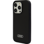 Калъф за телефон Audi, силикон/микрофибър, черен, за iPhone 15 Pro Max 6.7"