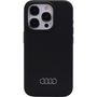 Калъф за телефон Audi, силикон/микрофибър, черен, за iPhone 15 Pro Max 6.7"