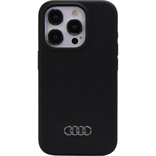 Калъф за телефон Audi, силикон/микрофибър, черен, за iPhone 15 Pro Max 6.7"