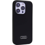 Калъф за телефон Audi, силикон/микрофибър, черен, за iPhone 15 Pro Max 6.7"