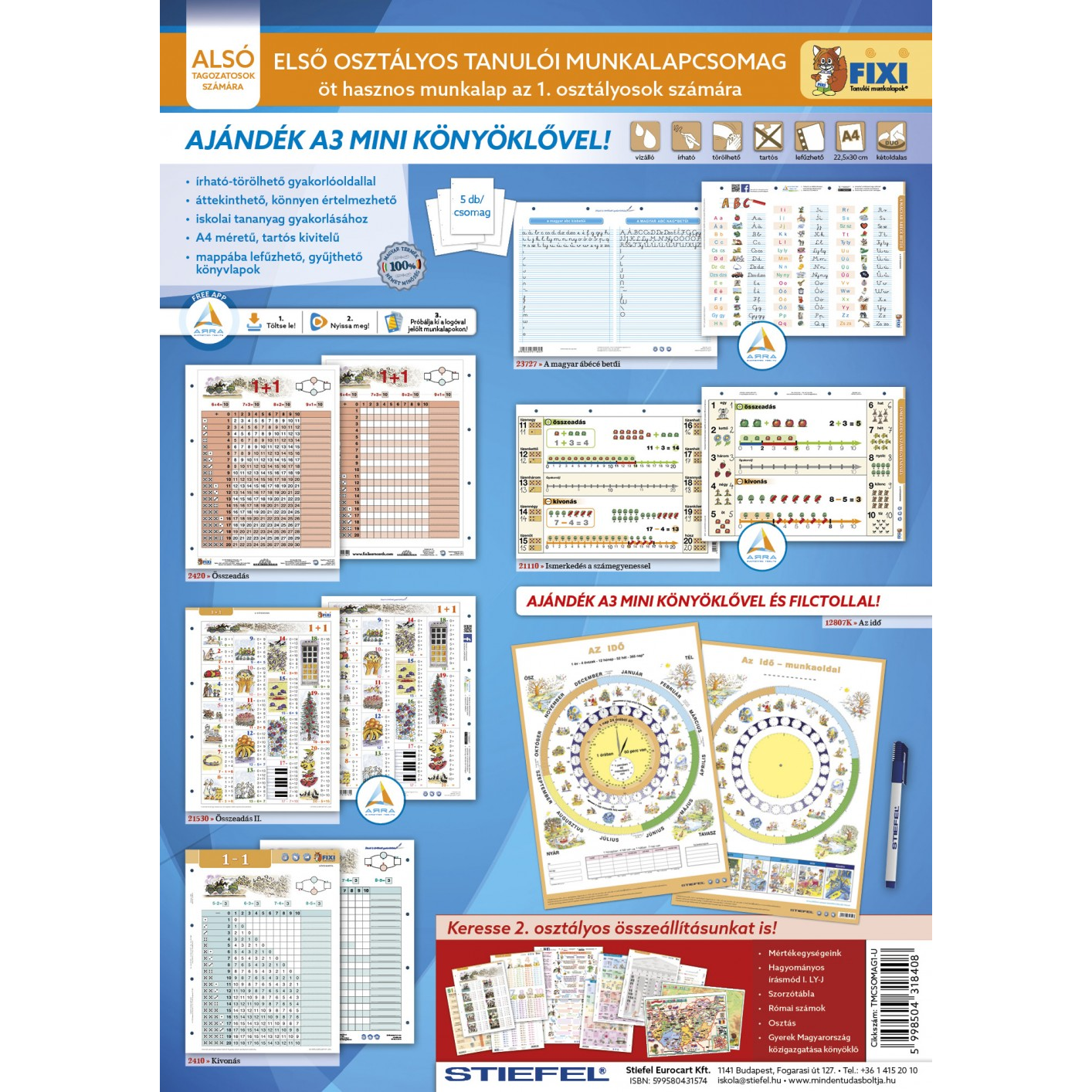 Stiefel I. osztály A3 Tanulói munkalap csomag (5db) (TMCSOMAG1-U)