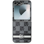 DKNY PU Leather Checkered Pattern and Stripe Samsung Galaxy Z Flip6 Black tok
