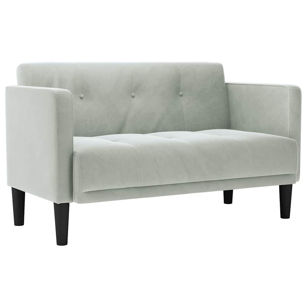 világosszürke bársony loveseat kanapé 111 cm (4100570)