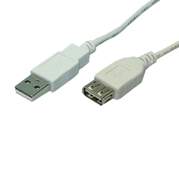 USB-A 2.0 (M) --> (F) 2.00m Verlenging LogiLink Grijs