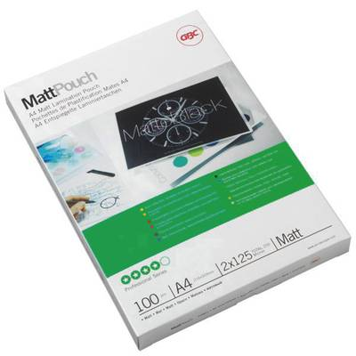 GBC MattPouch lamináló fólia A4, 2x125 mikron vastagságú, 100 ív/csomag (3747241)