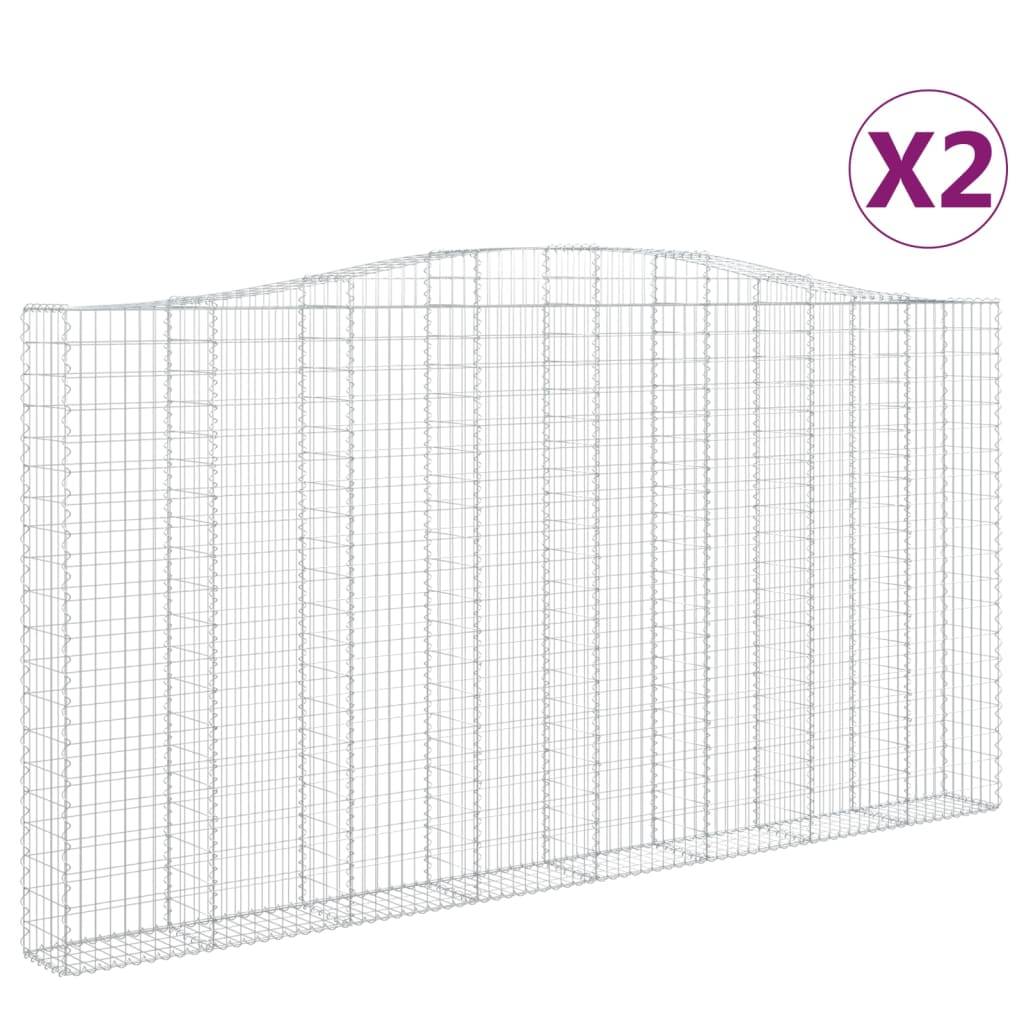 2 db íves horganyzott vas gabion kosár 400x30x200/220 cm (3145891)