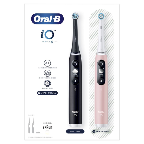 Braun Oral-B iO6 elektromos fogkefe DuoPack Black + Pink (4210201410218)