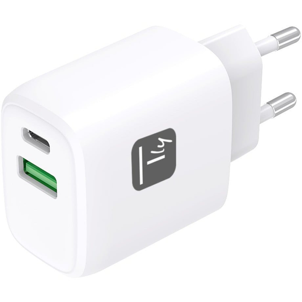 Techly IPW-USB-20WAC зарядно за мобилни устройства Универсален Бяла Променлив ток (AC) Бързо зареждане На закрито