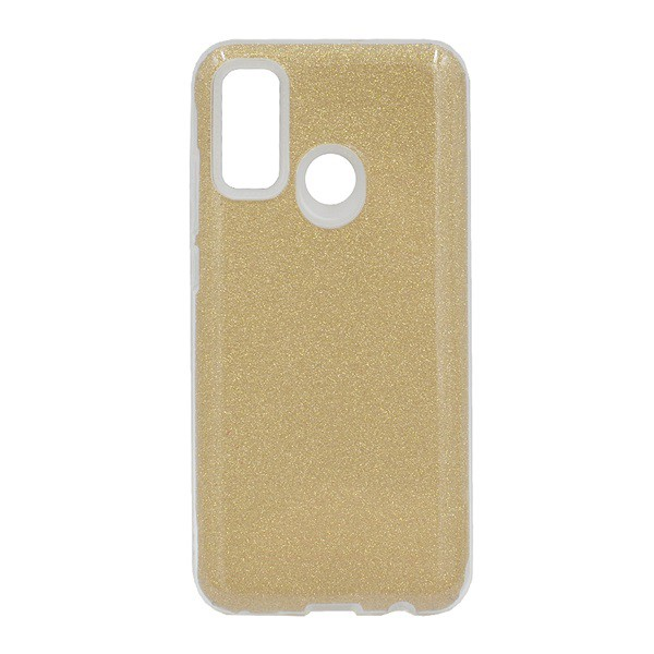 Szilikon telefonvédő (műanyag belső, csillogó hátlap) ARANY [Huawei P Smart (2020)] (5996457995554)