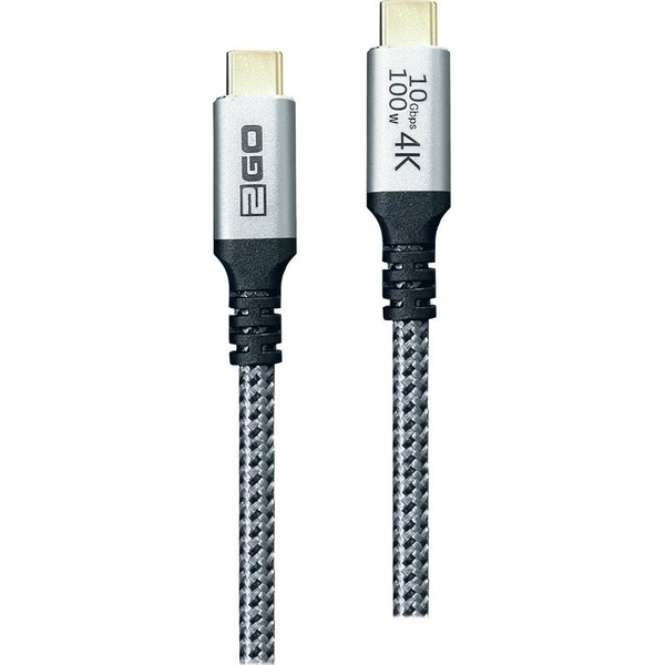 2GO Schnellladekabel USB-C 100W 10Gbps Thunderbolt 1,2m