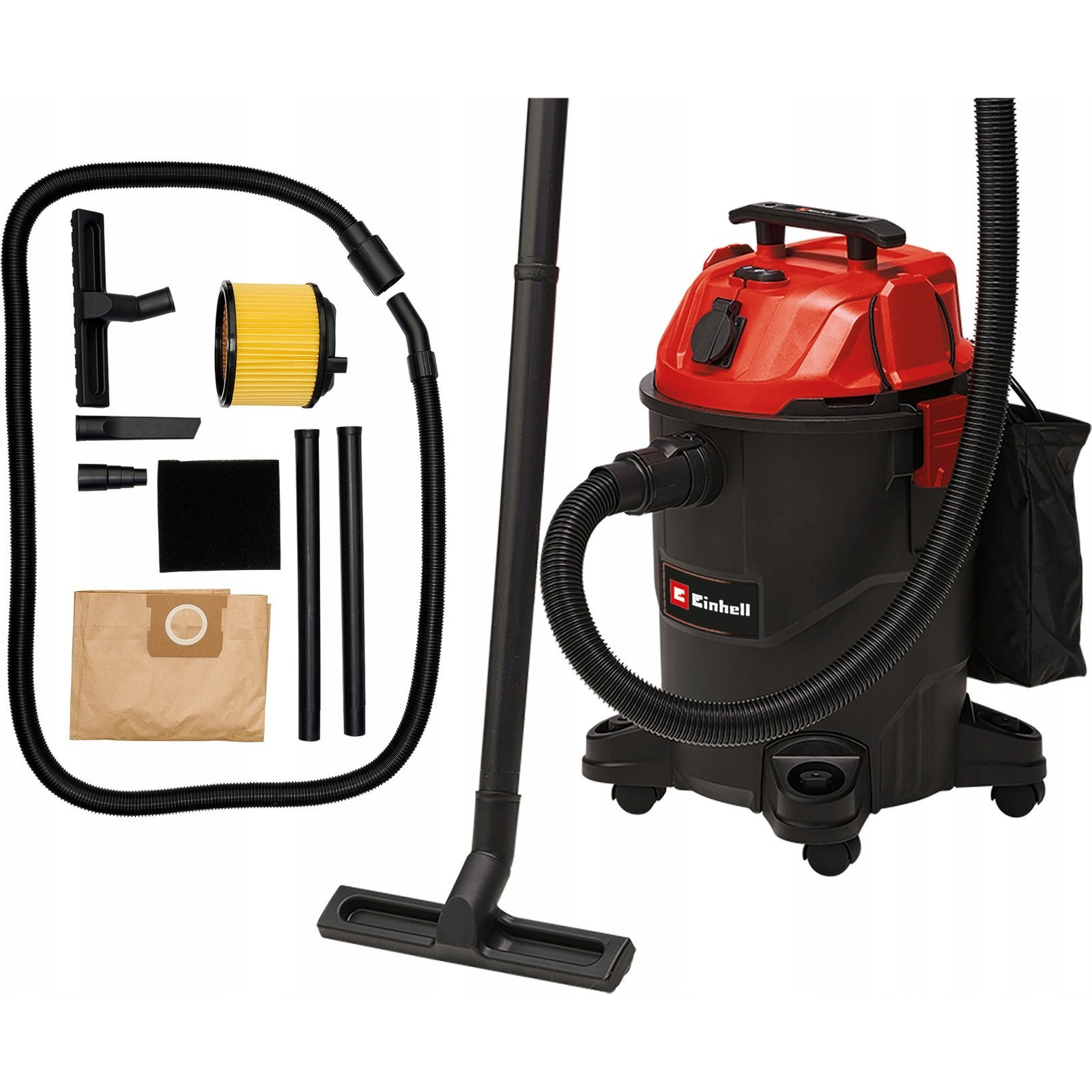 EINHELL TC-VC 1825 A Porszívó Nedves/száraz 1250W 25L Fekete/Piros (TC-VC 1825 A)