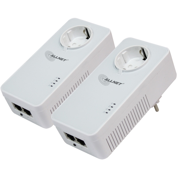 INTD ALLNET Powerline 1200Mbit 2er Bundle Bridge RJ45 HomePlugV2 SmartLink Passtrough ALL1681205v2
