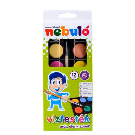 Nebuló 28mm/gomb Vízfesték - 12 színű (NVF-12-28)