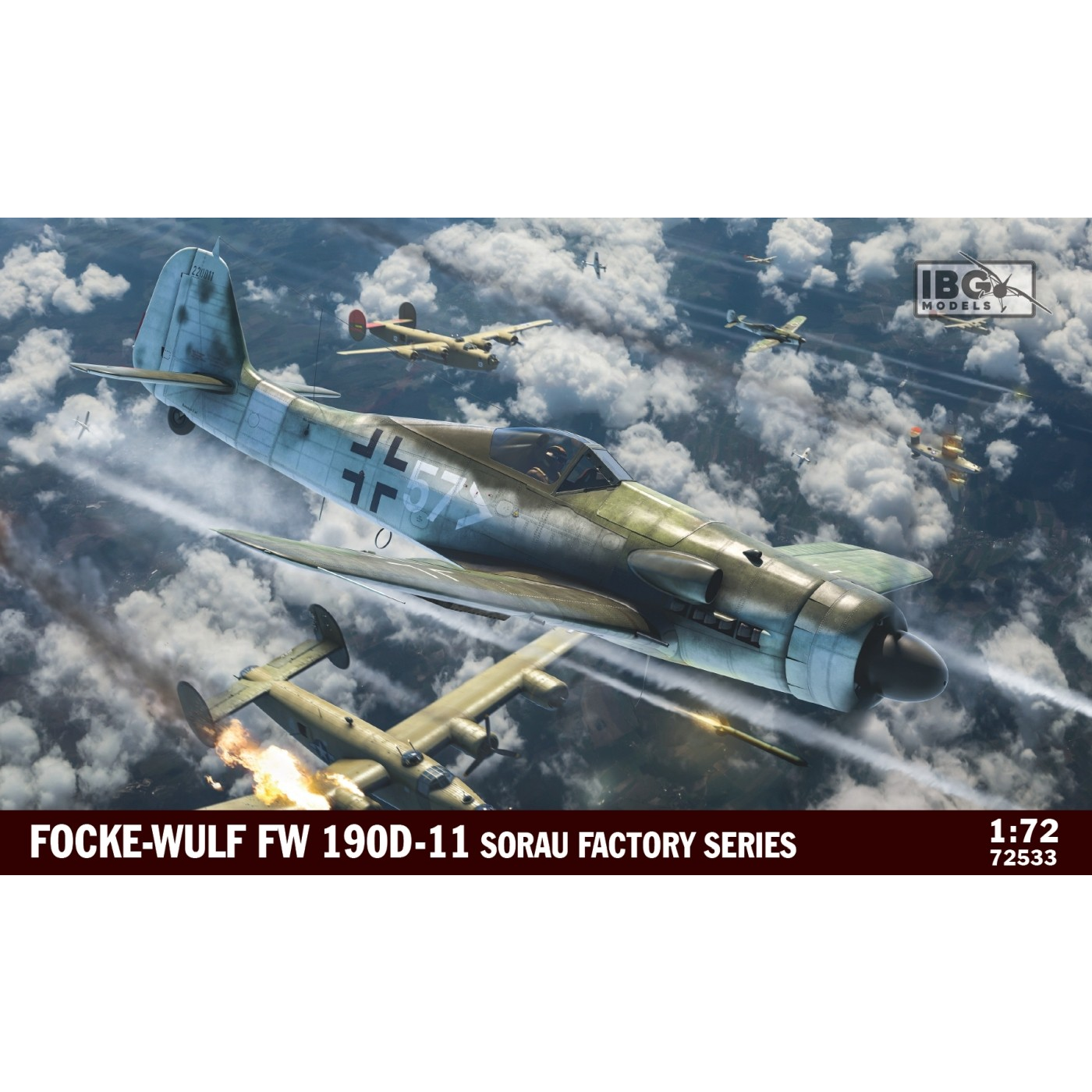 IBG Models 72533 Fw 190 D11 Sorau Factory Series német vadászgép műanyag modell (1:72) (72533)