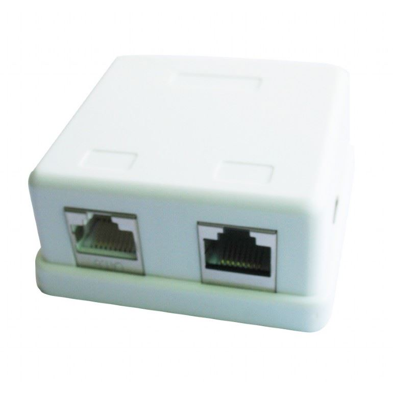 Gembird 2 portos CAT5e keystone fali aljzat fehér (NCAC-HS-SMB2) (NCAC-HS-SMB2)