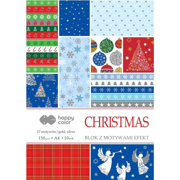  Happy Color Blok A4/10 z motywami Święta 2 150g HAPPY COLOR