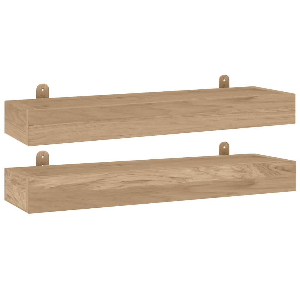 2 db tömör tíkfa falipolc 60 x 15 x 6 cm (340755)