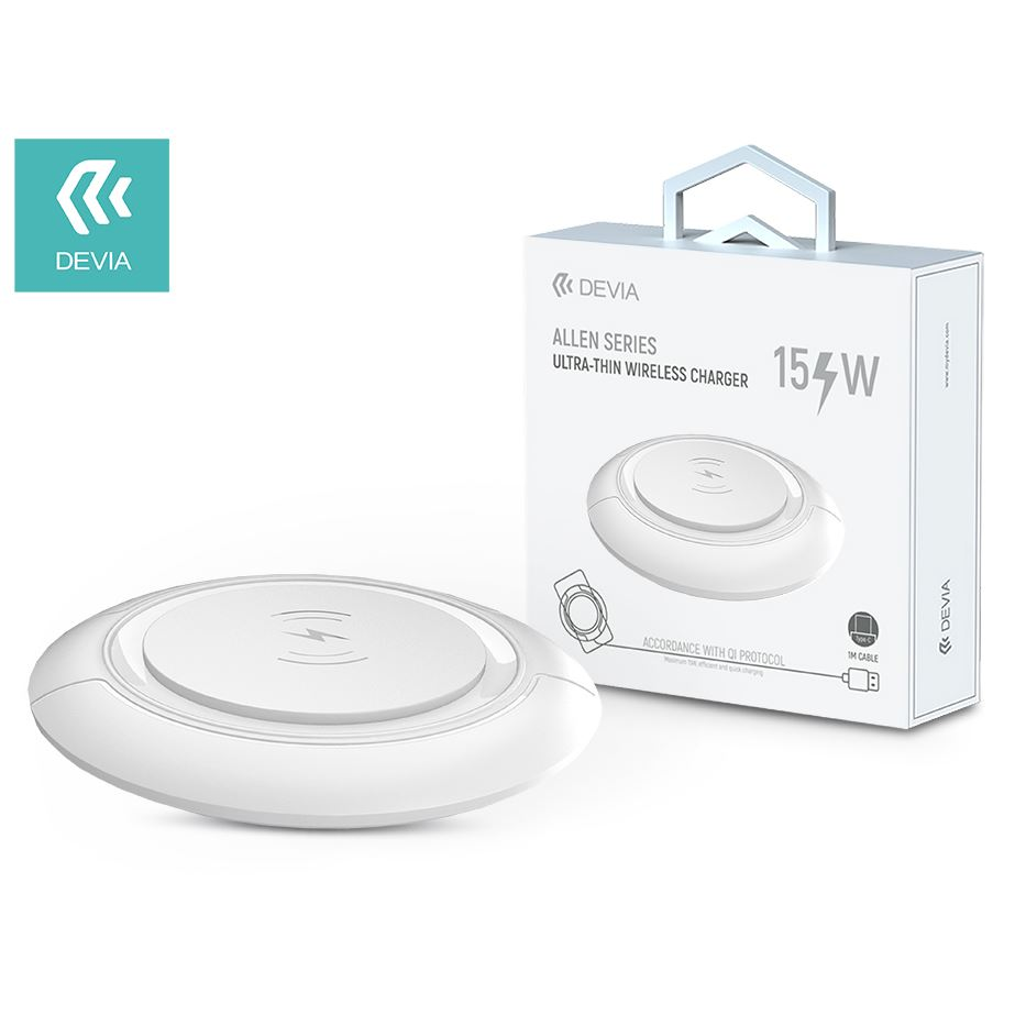Devia Allen Series V3 vezeték nélküli töltő 15W fehér (ST346170) (ST346170)