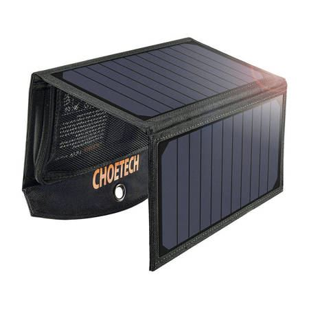 Choetech SC001 Összecsukható napelemes töltő 19W 2xUSB fekete (SC001)