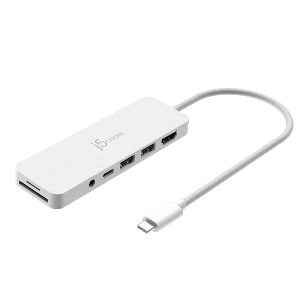 j5create JCD373EW-N hálózati csatlakozó USB C-típus 5000 Mbit/s Fehér