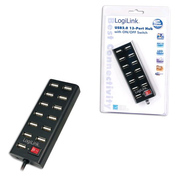 LogiLink UA0126 hub di interfaccia USB 2.0 480 Mbit/s Nero