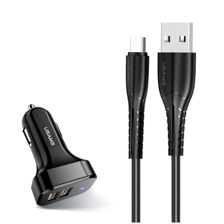 USAMS C13 NTU35MC Autós 2xUSB-A töltő (5V / 2.1A) (NTU35MC13TZ)