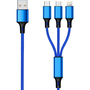 2GO 3in1 USB Ladekabel Micro-USB,Apple,TypeC Nylon 1,5m blau (797151)