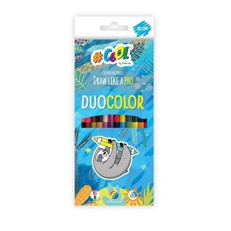 Victoria Duocolor háromszögletű, kétvégű színes ceruza készlet, 24 különböző szín (TVC006) (TVC006)