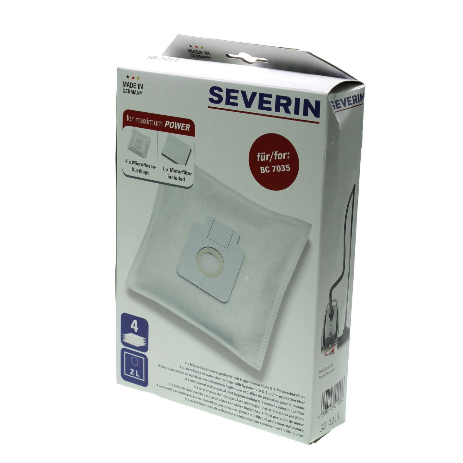 Severin SB7211 4 db porzsák + 1 db motorfilter BC7035 porszívóhoz (SB7211)