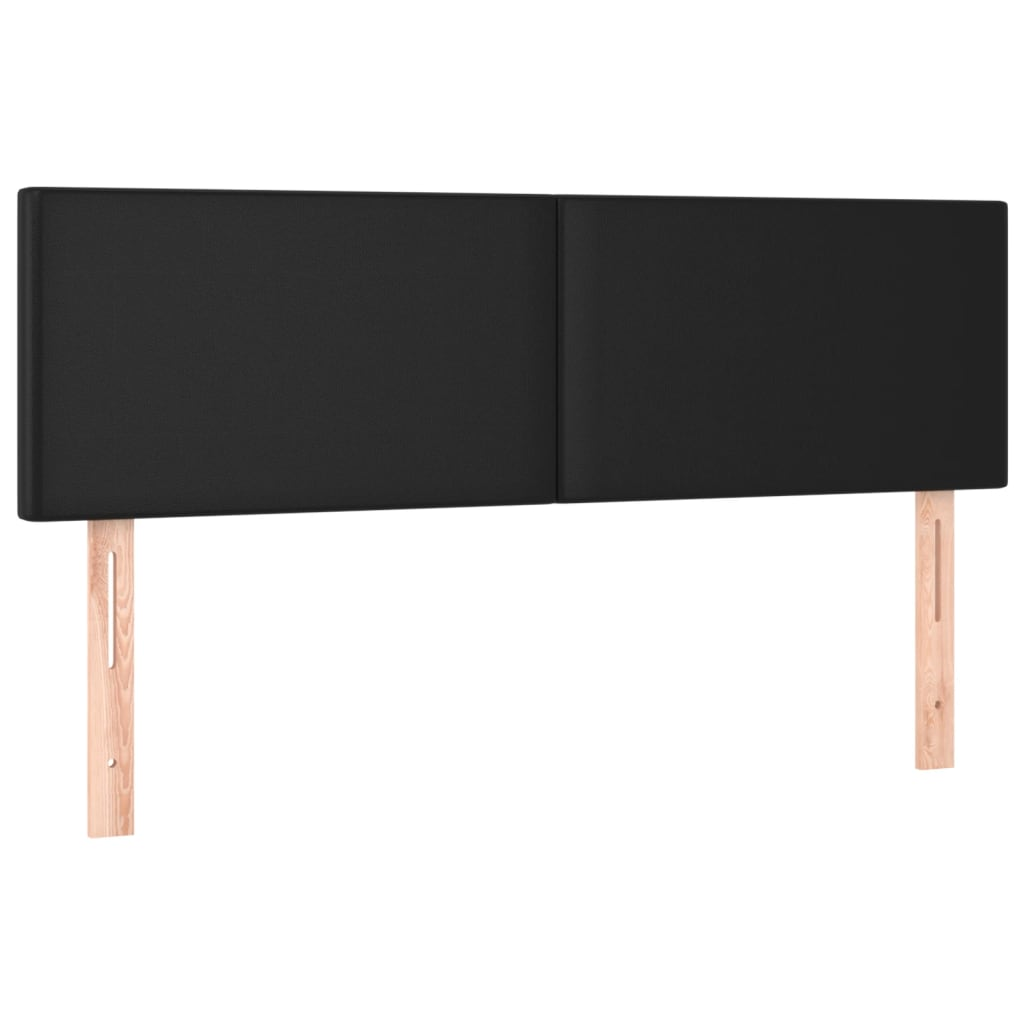 2 db fekete műbőr fejtámla 72 x 5 x 78/88 cm (345792)