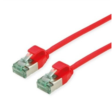 ROLINE RM U/FTP DataCenter Patch Cord Cat.6A (Class EA), wąski, czerwony, 0,15 m