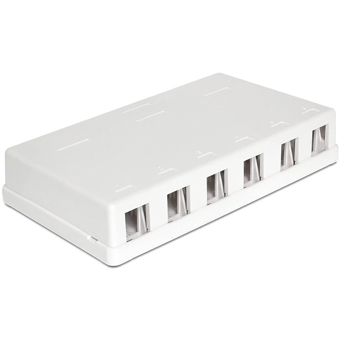 DeLock Keystone falra szerelhető doboz 6 portos (86227) (d86227)
