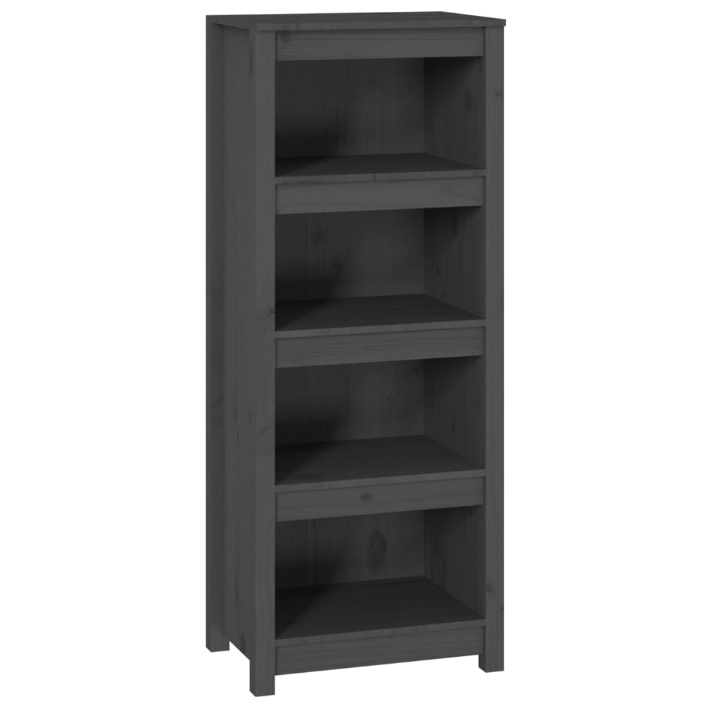 szürke tömör fenyőfa könyvszekrény 50x35x125,5 cm (821711)