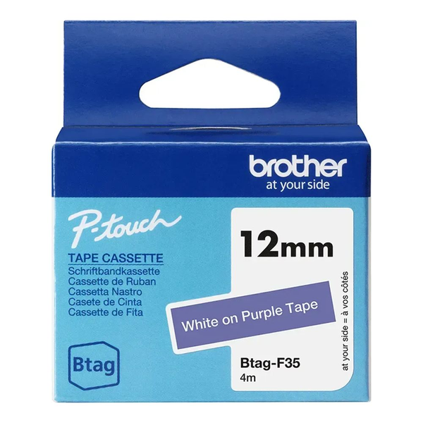 Brother BTAG-F35 címkéző szalag Lila alapon fehér